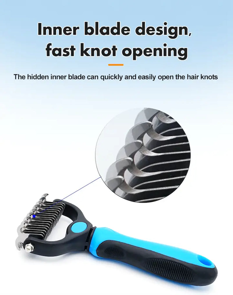 Pet Gromming Brush for Dogs & Cats Double Sided Shedding, No More Flying Hair Versatile, Grooming Tool for Regular Care