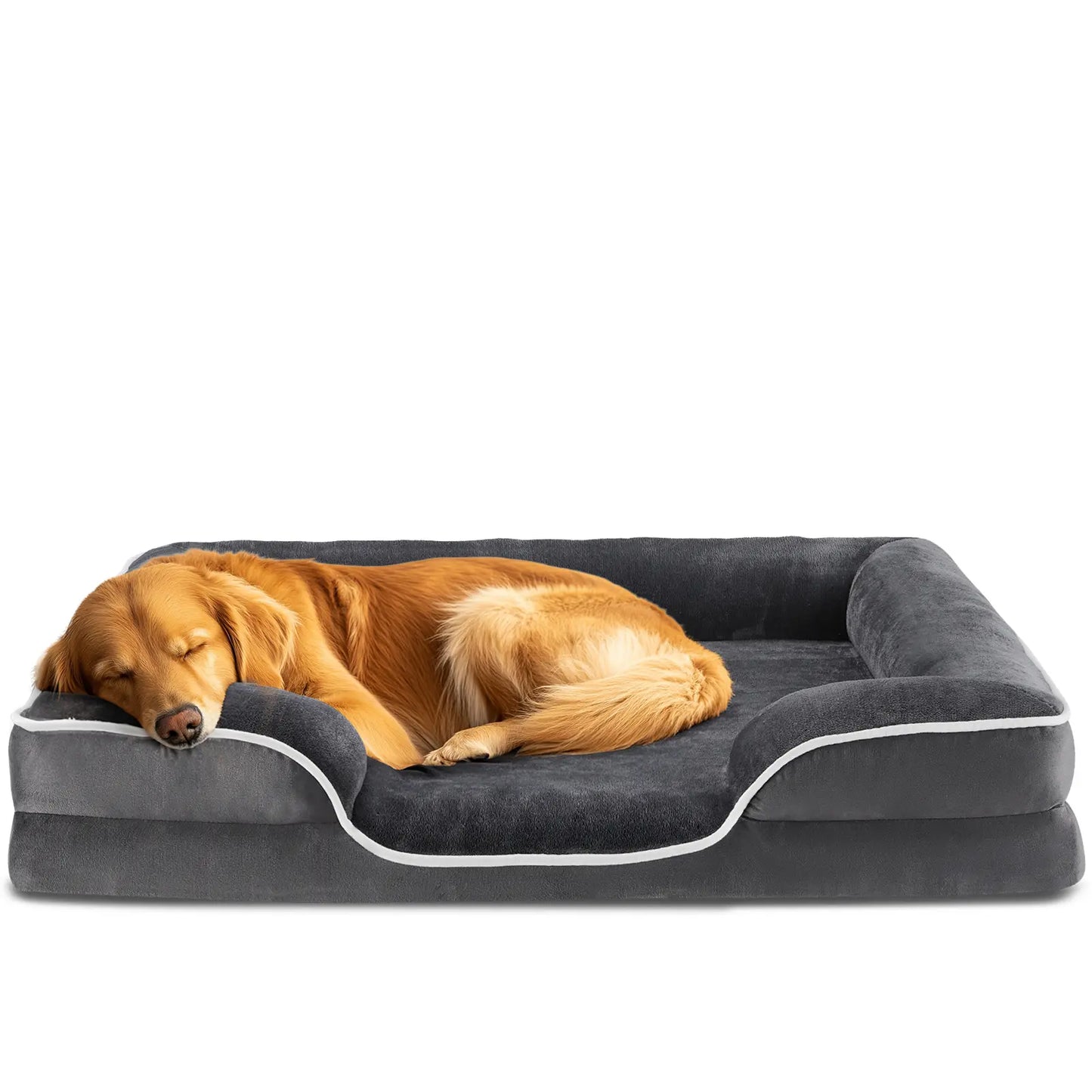 Orthopedic Memory Foam Dog Bed for Large Breeds - Cushioning, Firmness & Joint Relief Support, Washable Removable Cover, Non-Slip Base, Waterproof Pet Sofa Couch