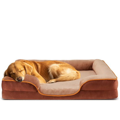 Orthopedic Memory Foam Dog Bed for Large Breeds - Cushioning, Firmness & Joint Relief Support, Washable Removable Cover, Non-Slip Base, Waterproof Pet Sofa Couch