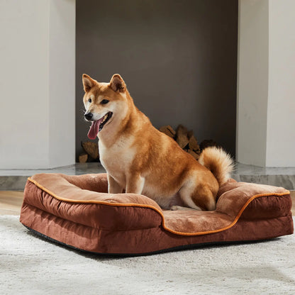Orthopedic Memory Foam Dog Bed for Large Breeds - Cushioning, Firmness & Joint Relief Support, Washable Removable Cover, Non-Slip Base, Waterproof Pet Sofa Couch