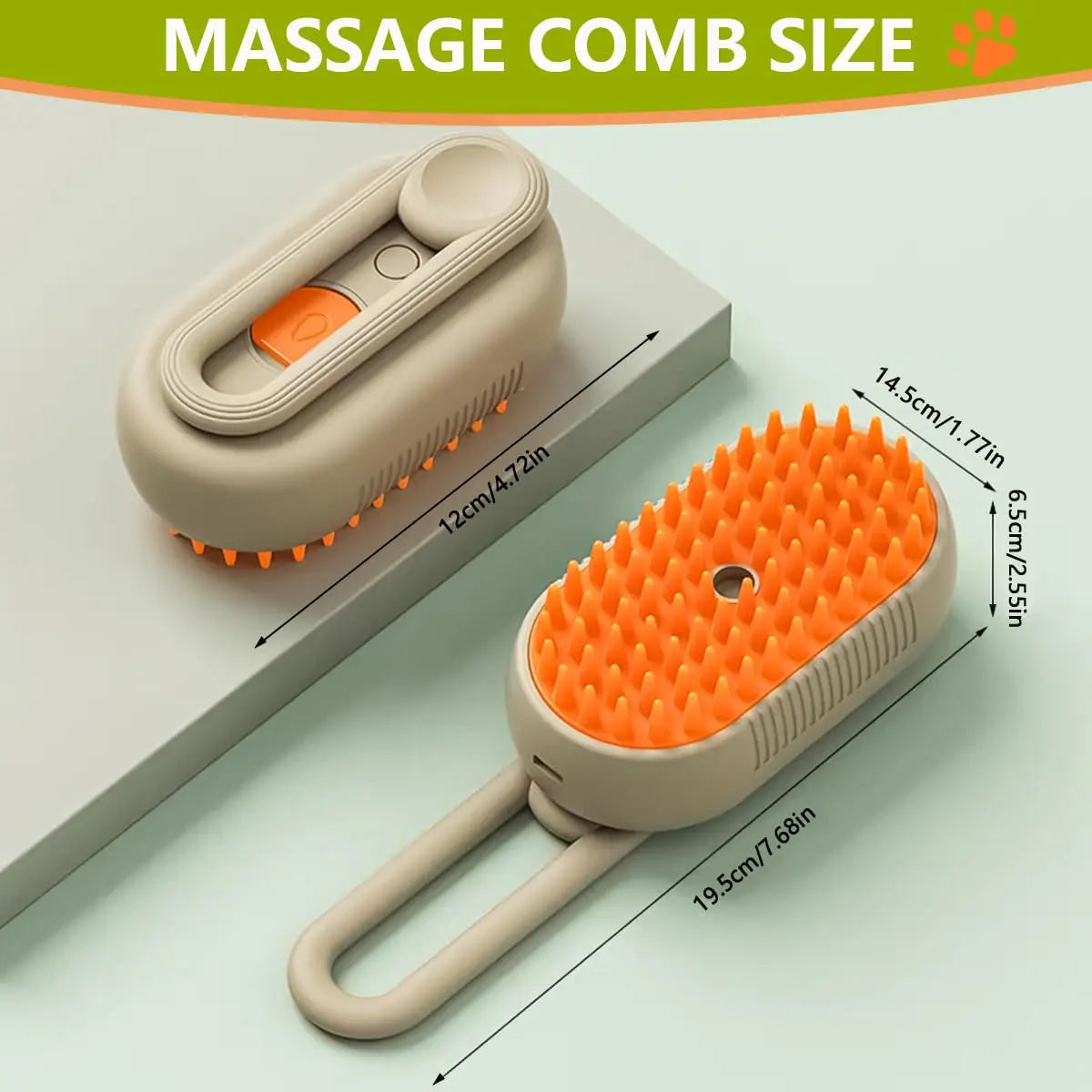 3-in-1 Pet Steam Brush and Grooming Comb for Cats and Dogs - Adjustable Hair Remover with Steamy Mist Technology